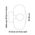 Plafonnier verre soufflé Horizon Doré fumé, diamètre 36 cm, Ebb & Flow, centre métal doré