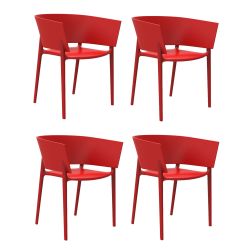Set de 4 fauteuils Africa, Vondom rouge