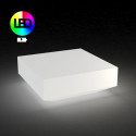 Table basse carrée Vela Chill, Lumineuse Leds RGBW alimentation batterie, Vondom blanc
