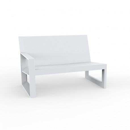 Module droit pour salon de jardin design Frame, Vondom blanc avec coussins en tissu Silvertex
