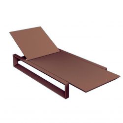 Chaise longue Frame bronze mat, avec coussin tissu Silvertex, Vondom