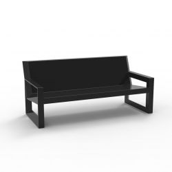 Sofa design Frame, Vondom noir Laqué, avec coussins