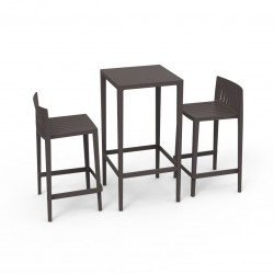 Set Spritz table et 2 tabourets, hauteur d\'assise 66cm, Vondom bronze