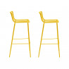 Lot de 2 Tabourets de bar filaires Nolita 3658, Pedrali jaune, hauteur d\'assise 75 cm