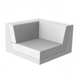 Canapé outdoor modulable Pixel, module gauche, Vondom, tissu Silvertex blanc