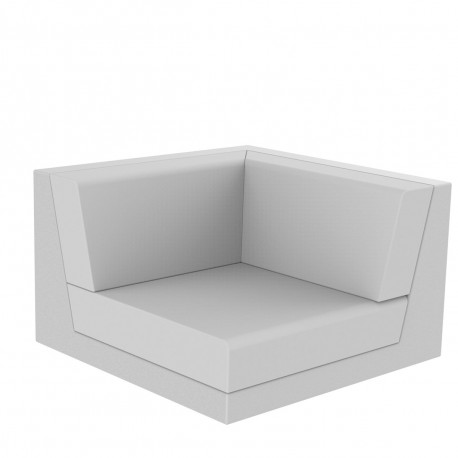 Canapé composable outdoor Pixel, module d'angle, Vondom, tissu Silvertex blanc