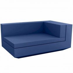 Module droit chaise longue canapé Vela, Vondom, 100x160xH72cm bleu marine