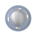 Applique et plafonnier bulle de verre soufflé Horizon Bleu Abysse, diamètre 21 cm, Ebb & Flow, centre métal argenté