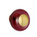 Applique et plafonnier bulle de verre soufflé Horizon Rouge Rubis, diamètre 21 cm, Ebb & Flow, centre métal doré