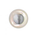 Applique et plafonnier bulle de verre soufflé Horizon Nacré Caméléon, diamètre 21 cm, Ebb & Flow, centre métal argenté