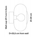 Applique plafonnier verre soufflé Horizon Nacré Caméléon, diamètre 29 cm, Ebb & Flow, centre métal argenté