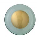Applique plafonnier verre soufflé Horizon Vert forêt, diamètre 29 cm, Ebb & Flow, centre métal doré
