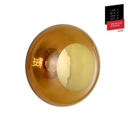 Applique plafonnier verre soufflé Horizon Toast, diamètre 29 cm, Ebb & Flow, centre métal doré