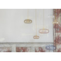 Applique murale verre soufflé Horizon Marron glacé, diamètre 21 cm, Ebb & Flow, rosace et bras dorés