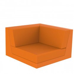 Canapé composable outdoor Pixel, module d'angle, Vondom, tissu Silvertex Orange