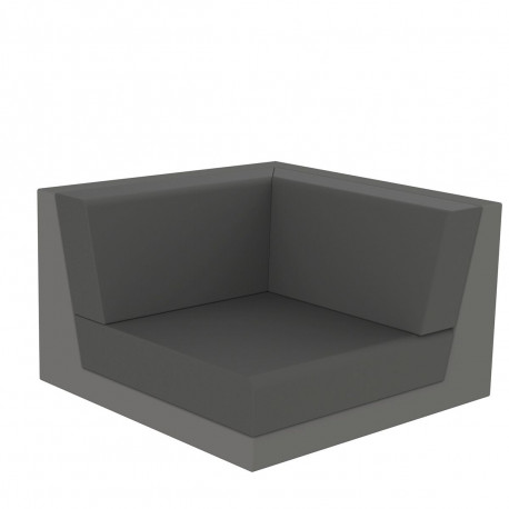 Canapé composable outdoor Pixel, module d'angle, Vondom, tissu Silvertex Gris Anthracite