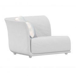 Canapé extérieur design Suave, module droit, Vondom, tissu déperlant blanc Snow 1041