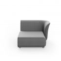 Salon d’été Suave, module chaise longue gauche, Vondom, tissu déperlant Gris steel 1042