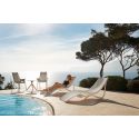 Lot de 4 chaises longues design ondulées Ibiza Revolution® en plastique recyclé, Vondom beige Cala 4021