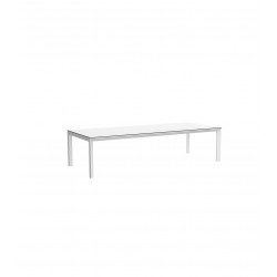 Table de jardin aluminium design, 10 personnes, Frame 250 blanc, plateau blanc bords noirs, Vondom, 250x100xH74 cm