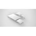 Table basse contemporaine Pixel 80x80xH25cm, Vondom, Dekton Entzo blanc et pieds blancs