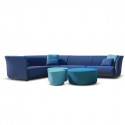 Ensemble canapé d'angle outdoor Suave, Vondom, tissu déperlant bleu Outre-Mer 1002 et Aquamarina 1003