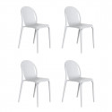 Lot de 4 chaises Brooklyn Revolution® en plastique recyclé, Vondom blanc Milos 4023