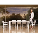 Table de jardin design luxe blanc, 10 personnes, Frame 250 tout blanc, Vondom, 250x100xH74 cm