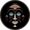 Tapis vinyle rond, masque africain homme, diamètre 198cm, collection Baba Souk, Pôdevache