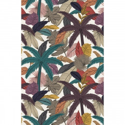 Tapis vinyle palmiers et feuilles rectangulaire, 198x285cm, collection Tropicalisme, Pôdevache