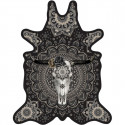 Tapis buffle fond noir L, vinyle forme peau de bête, 126x159cm, collection Baba Souk, Pôdevache