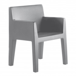 Chaise avec accoudoirs indoor-outdoor Jut Vondom gris argent