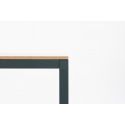 Table rectangulaire extensible Dry, structure acier et plateau bois, hauteur 70cm, Ondarreta