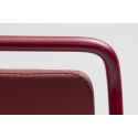 Tabouret haut design Alo, hauteur d’assise 65cm, structure acier noir et tissu skye noir et rouge Ondarreta