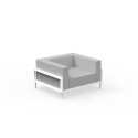 Canapé modulaire aluminium Cleo, fauteuil, Talenti, blanc et gris, L100xl100xH65xh40