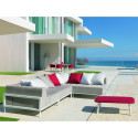 Sofa outdoor aluminium Cleo, blanc et gris, L230xl100xH65xh40