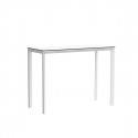Table haute Frame Aluminium, Vondom, blanc laqué, plateau HPL blanc, tranche noire, 140x60x105 cm