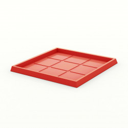 Soucoupe carrée 60x60 cm rouge, Vondom, pour pot 50x50 cm