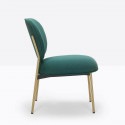 Petit fauteuil design confortable, Blume 2951, Pedrali, tissu Jaali Kvadrat, orange, structure laiton, 63x63xH76,5 cm