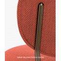 Petit fauteuil design confortable, Blume 2951, Pedrali, tissu velours Kvadrat, rose poudré, structure laiton, 63x63xH76,5 cm