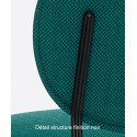 Petit fauteuil design confortable, Blume 2951, Pedrali, tissu Relate Kvadrat, vert foncé, structure laiton, 63x63xH76,5 cm