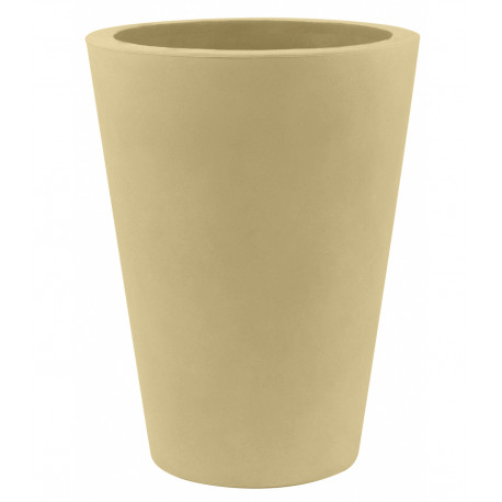 Pot Cone haut diamètre 50 x hauteur 65 cm, simple paroi, Vondom beige