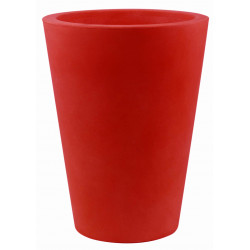 Lot de 2 Pots Cone haut diamètre 50 x hauteur 65 cm, simple paroi, Vondom rouge