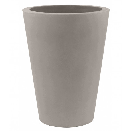 Pot Cone haut diamètre 50 x hauteur 65 cm, simple paroi, Vondom taupe