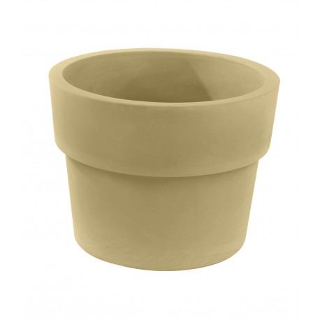 Lot de 2 Pots Vaso diamètre 60 x hauteur 46 cm, simple paroi, Vondom beige