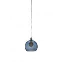 Suspension Rowan Bleu abysse, diamètre 22 cm, Ebb & Flow, douille et câble argenté torsadé